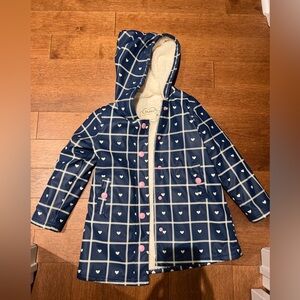 Cat & Jack Navy Raincoat with Pink Buttons